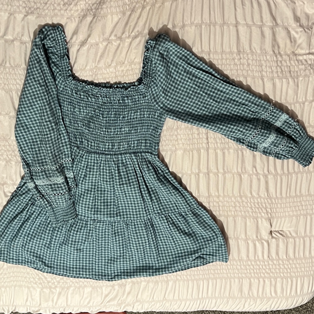 American Eagle Blue Textured Top